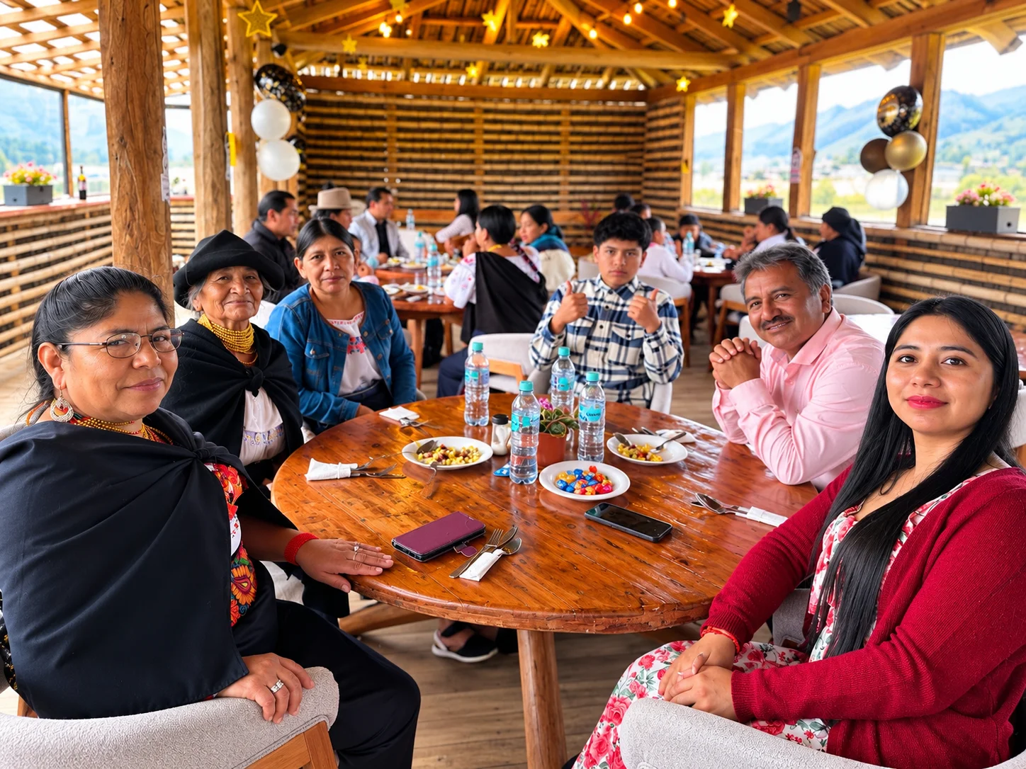Familia compartiendo en Maly Restaurant